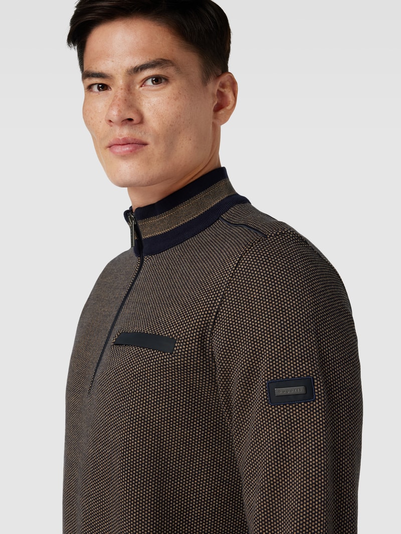 Sweatshirt mit Stehkragen in beige
