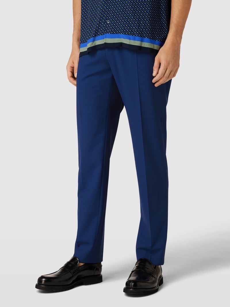 Slim Fit Anzughose aus Schurwoll-Mix Modell 'Genius' in marineblau