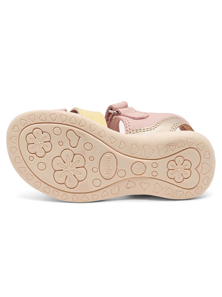 bisgaard Leder-Sandalen in Rosa/ Gold günstig kaufen