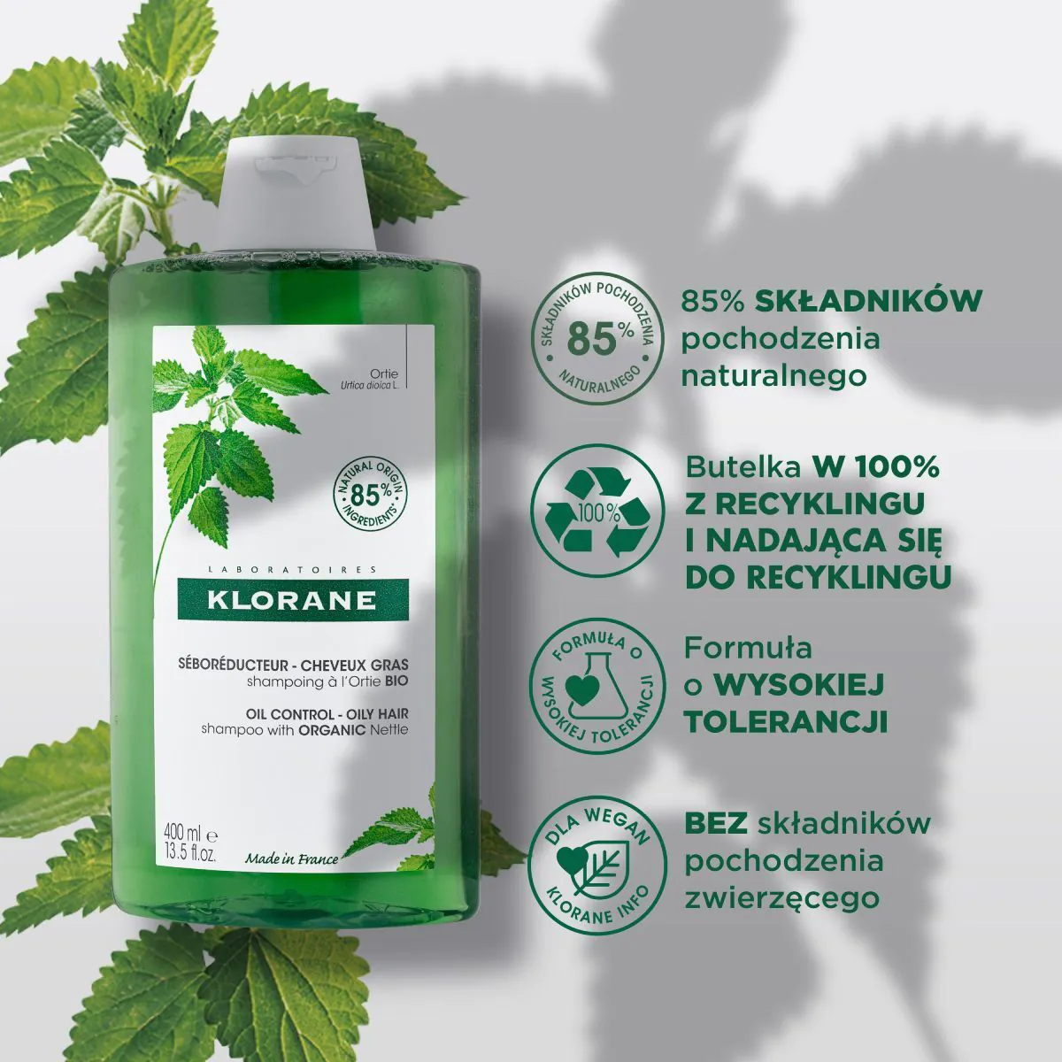 Klorane šampon s koprivom, 400 ml