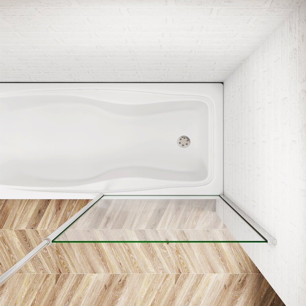 duschspa Badewannenaufsatz Glaswand Badewannenaufsatz Duschwand Duschtrennwand 6mm NANO Glas, Einscheibensicherheitsglas, Sicherheitsglas, (Set), Glas, Nano Glas