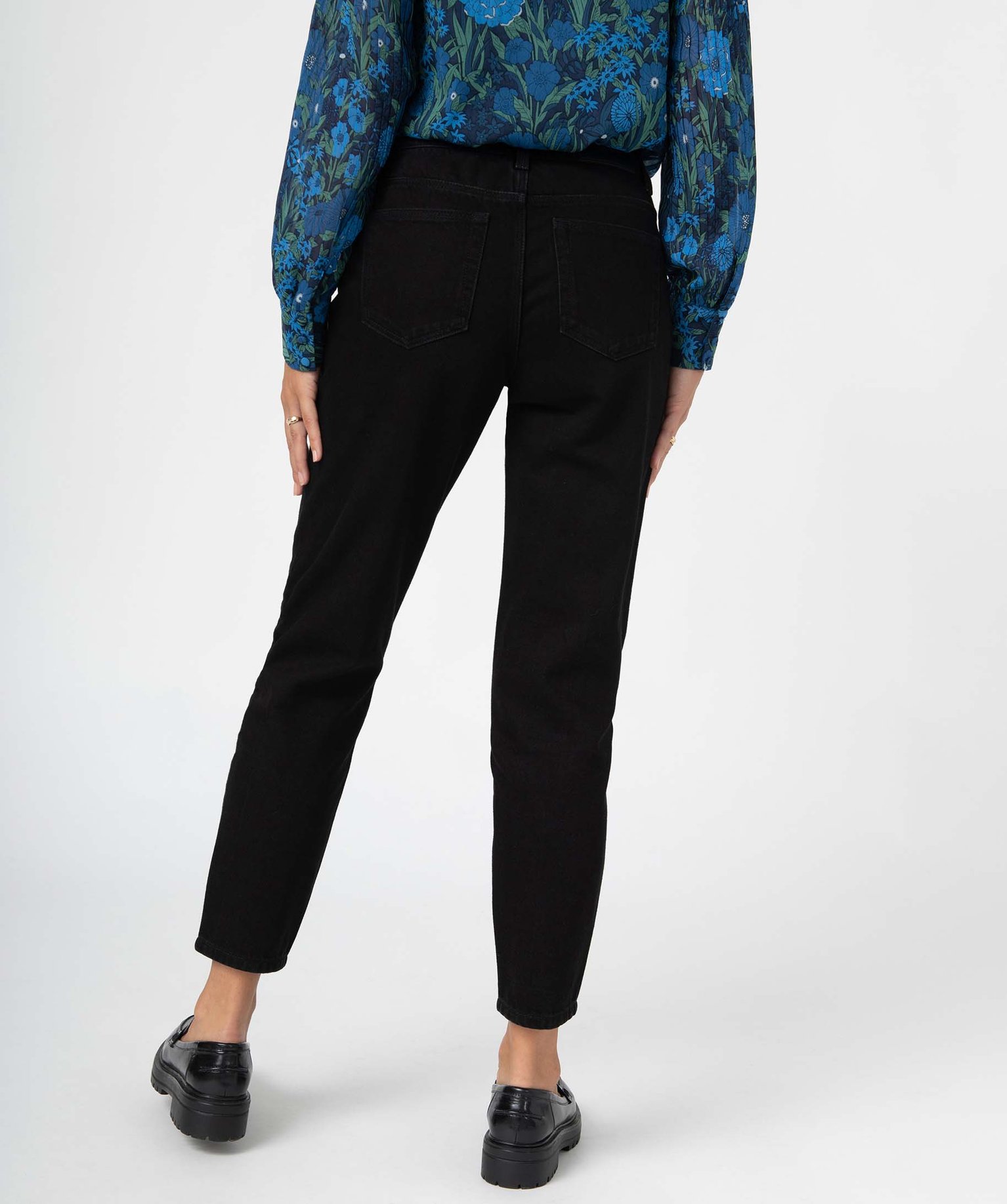 Jean femme coupe mom taille haute légèrement délavé noir | GEMO