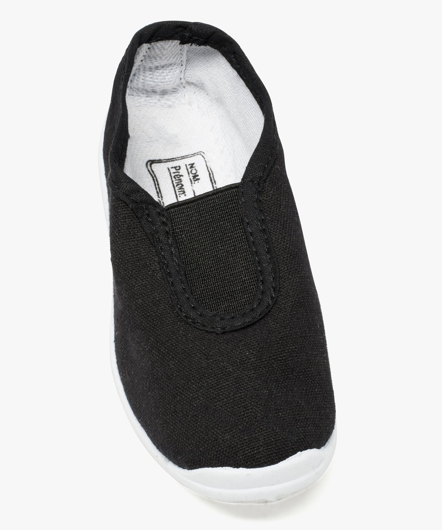 Chaussons rythmiques en toile unis avec élastique noir | GEMO