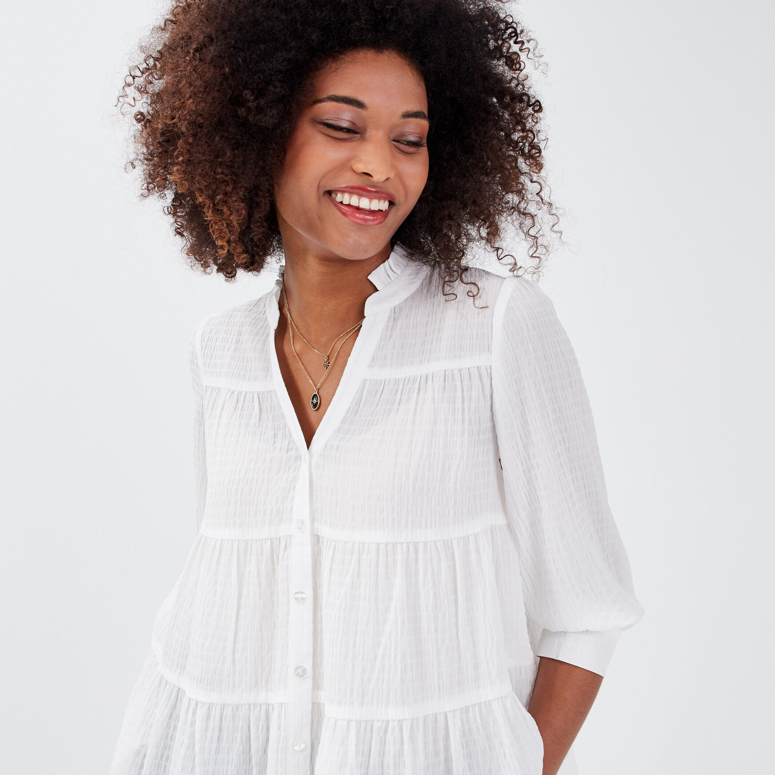 Blouse manches 3/4 ecru femme | Cache Cache