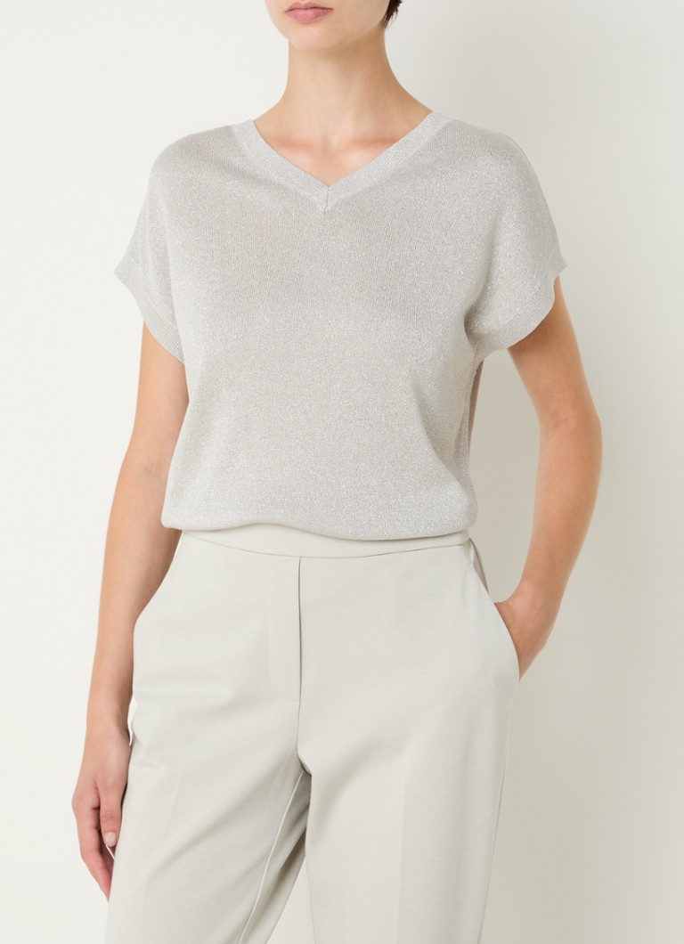 Beaumont Dion top with lurex and V-neck