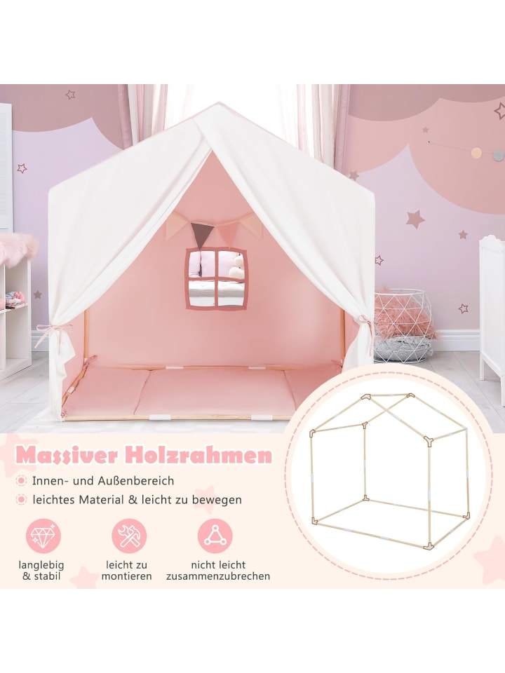 COSTWAY Spielhaus in Rosa günstig kaufen 91 cm