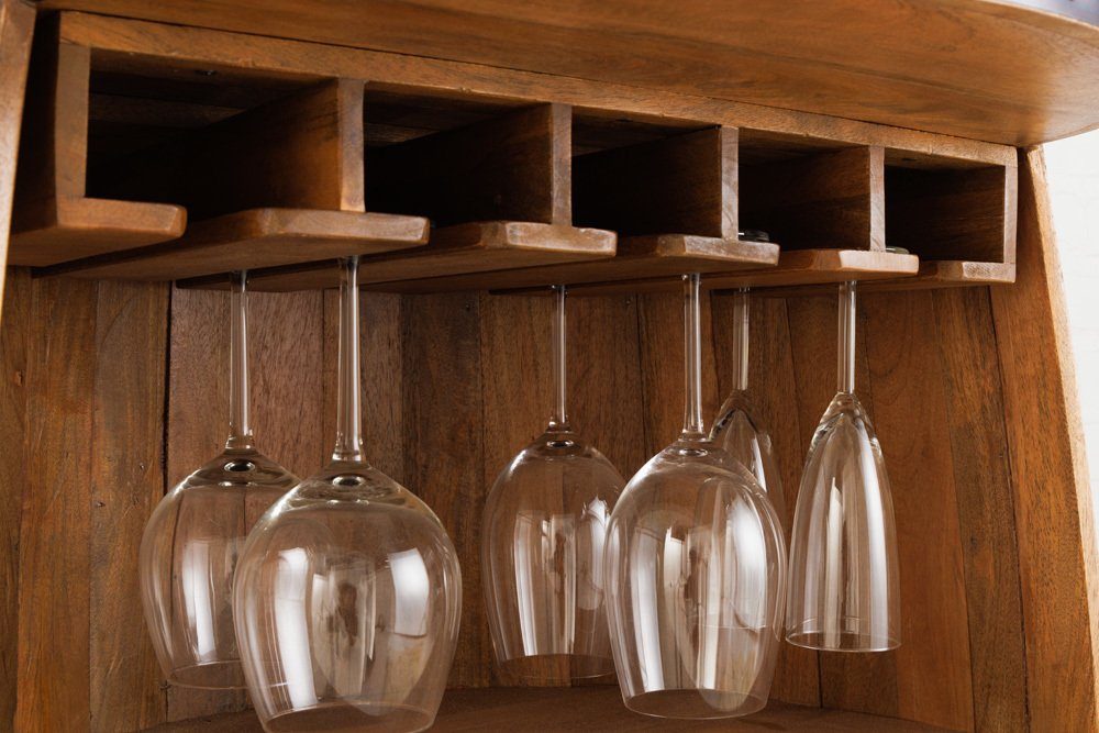 riess-ambiente Weinregal BODEGA 90cm natur, 1-tlg., Wohnzimmer · Massivholz · Schrank · Fass