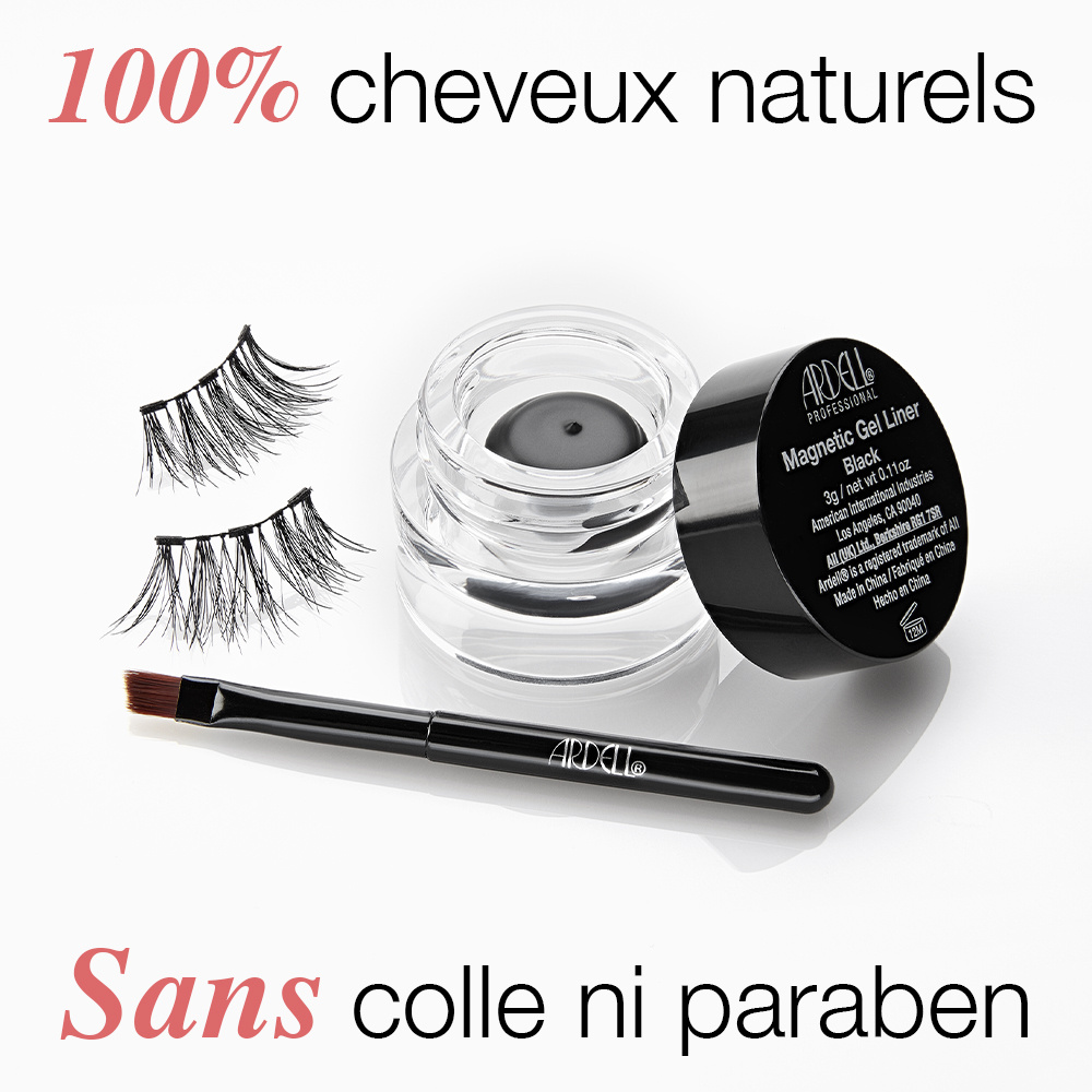 Ardell Kit de Faux-Cils magnétiques avec Gel Liner Noir (2gr) Accent 002 Kit Faux-Cils Magnétiques avec aimant invisible