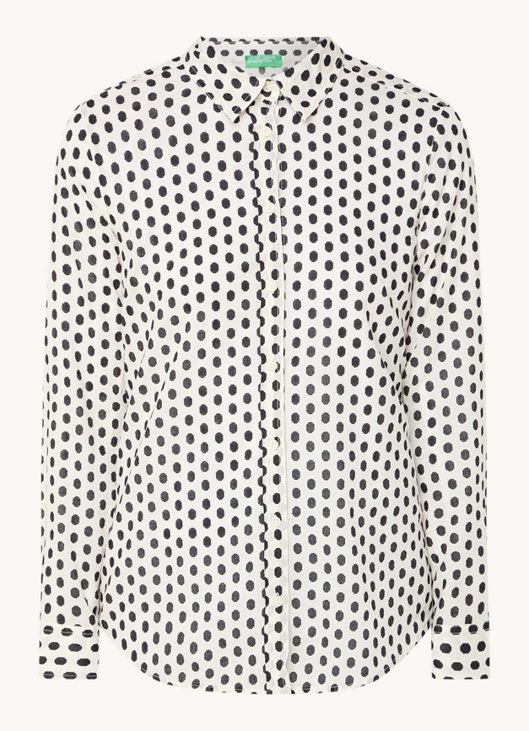 Benetton  Blouse met print en stretch