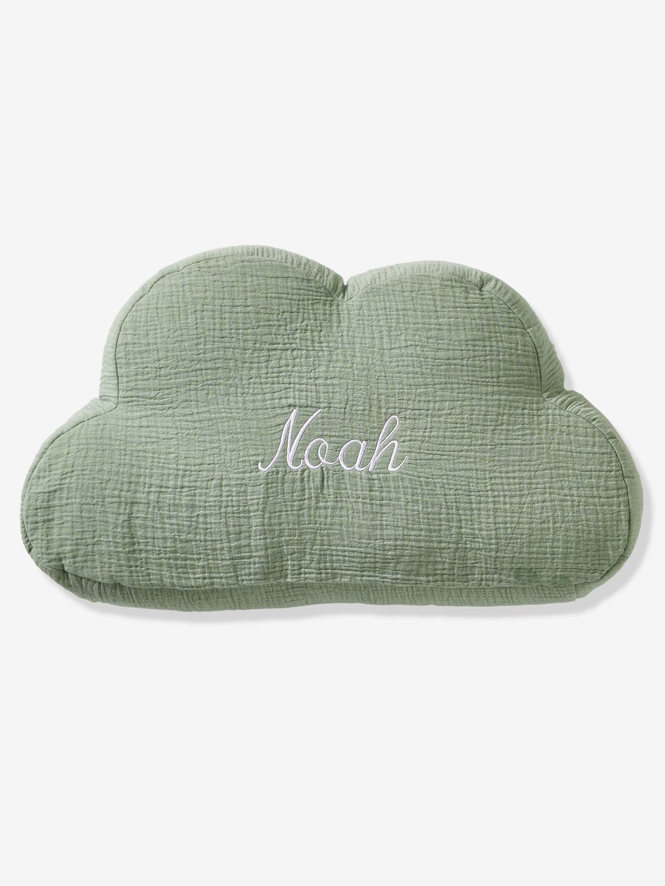 Coussin personnalisable gaze de coton Nuage moutarde