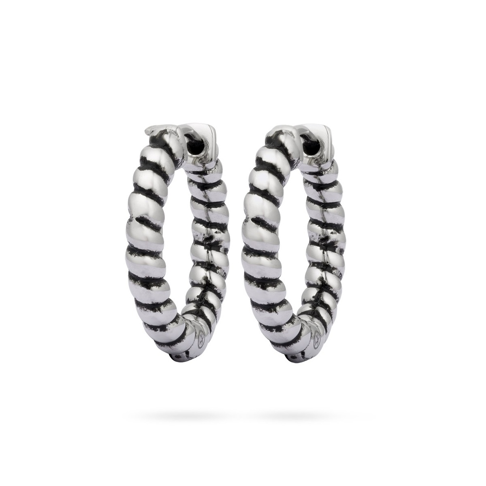 Pippa&Jean Créoles en acier inoxydé Acier inoxydable en Argent Boucles d'oreilles