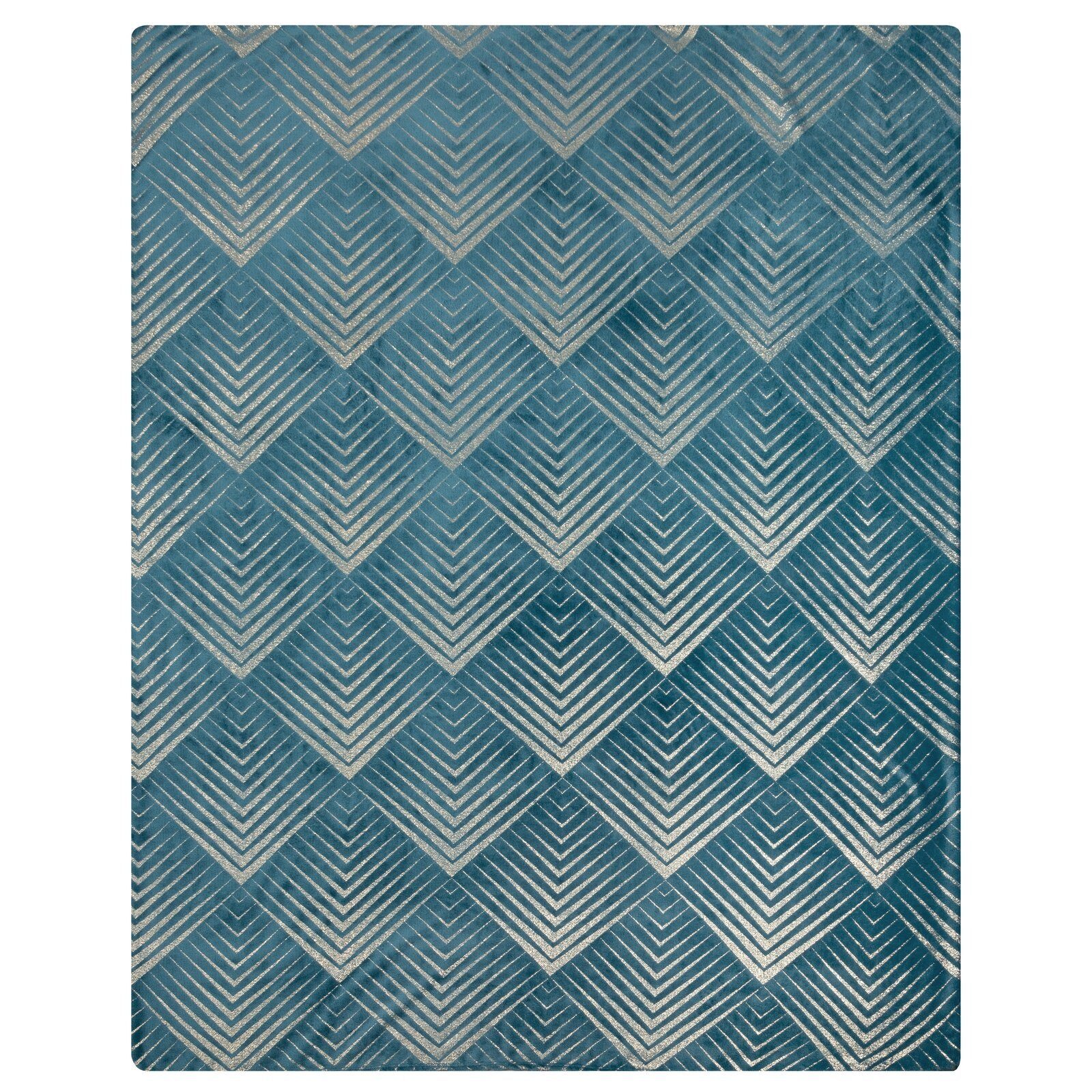 Wohndecke GINKO, Eurofirany, Sofadecke, mit leicht glänzdenem Muster, silber, gold, 250 GSM