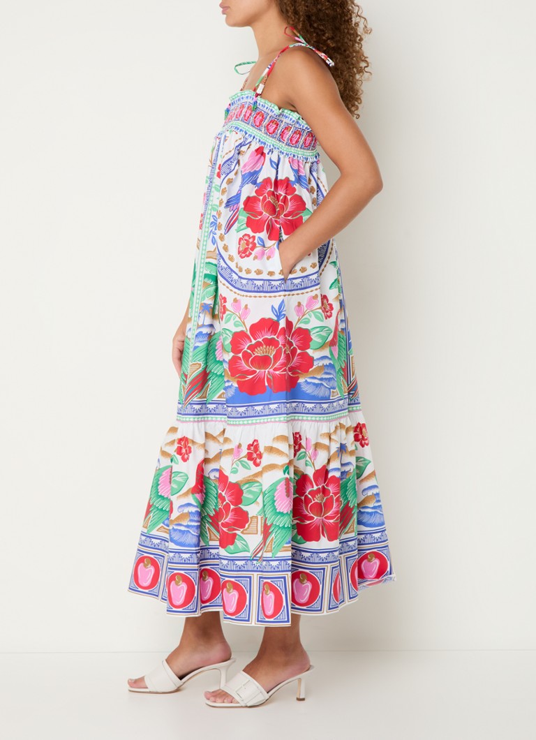 Vestido midi estampado de Farm Rio con bolsillos laterales