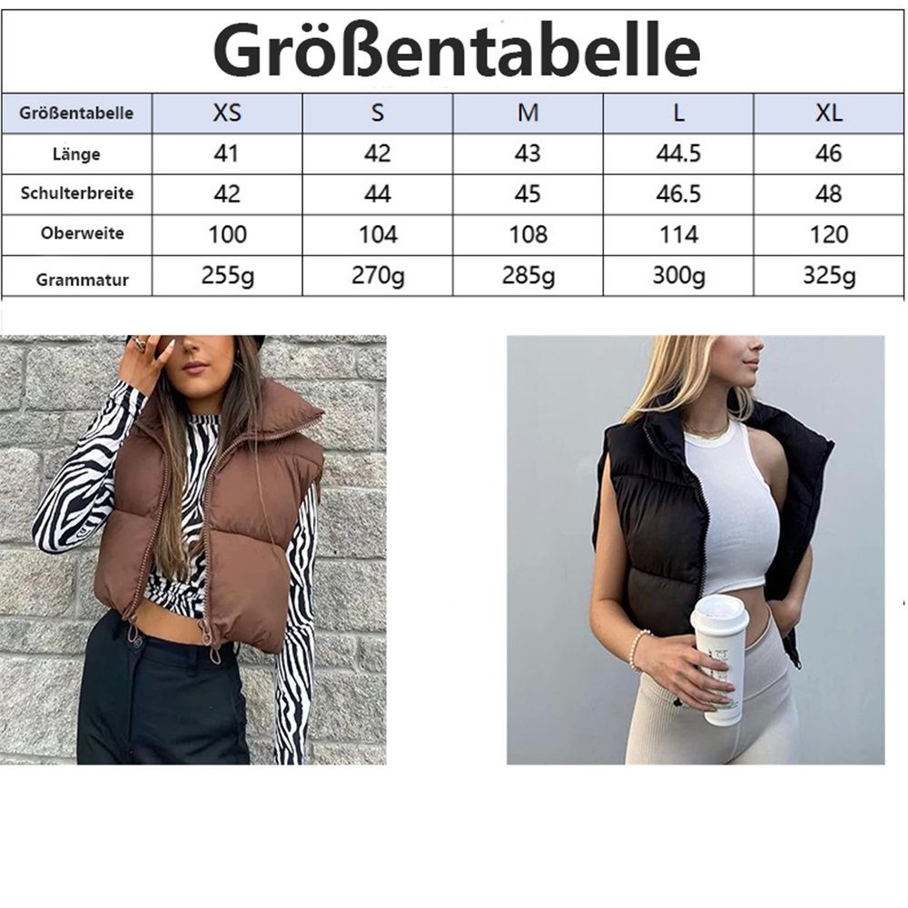 Zeaicos Steppweste Damen Winter Leichte Ärmellose Warme Oberbekleidung Puffer Weste