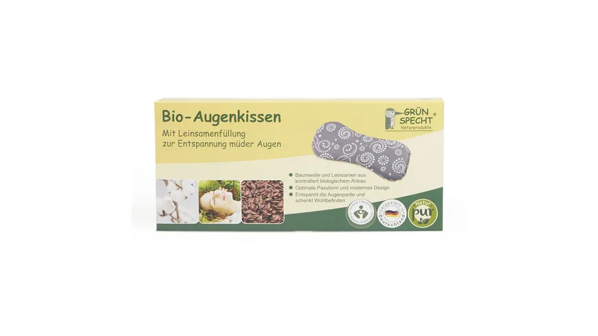 Grünspecht Bio-Leinsamen-Augenkissen Natur Pur