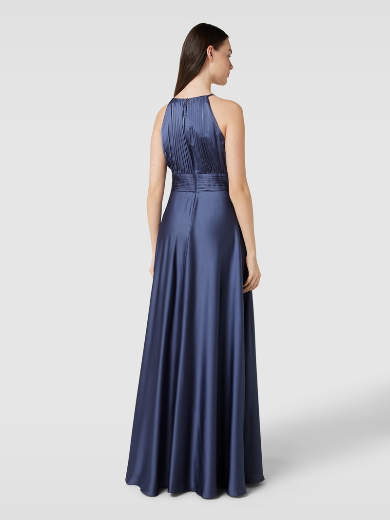 Abendkleid mit Plisseefalten in rauchblau