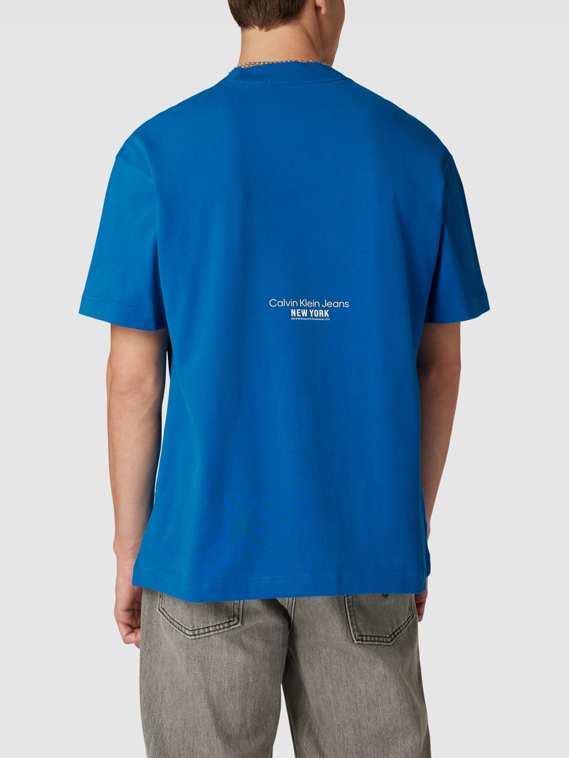 T-Shirt mit Motiv-Stitching Modell 'MOTION' in royalblau