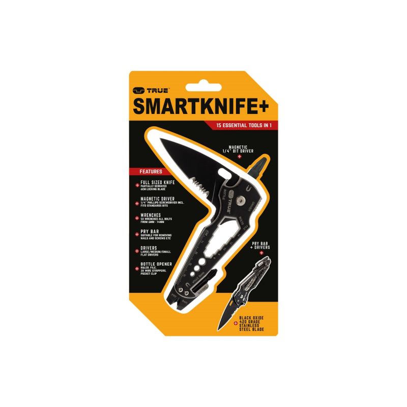 True Utility Smartknife+ Black Blade - Natralock Pack