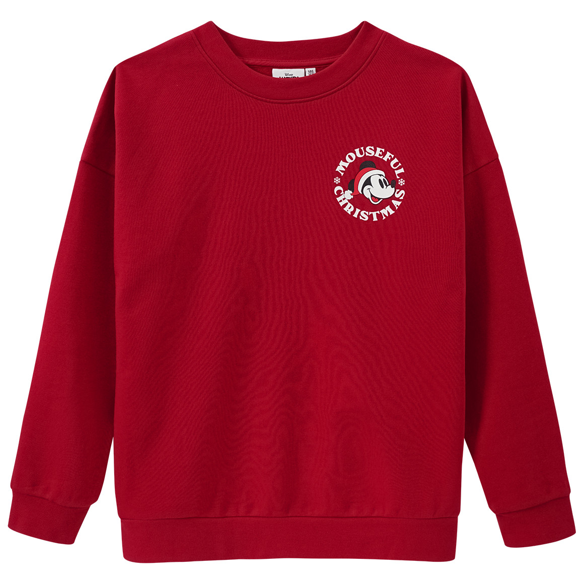 Micky Maus Weihnachtssweatshirt mit Print dunkelrot