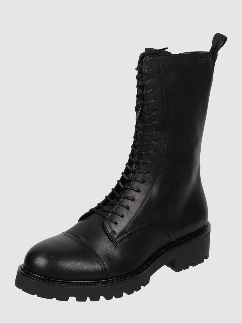Boots aus Leder in schwarz