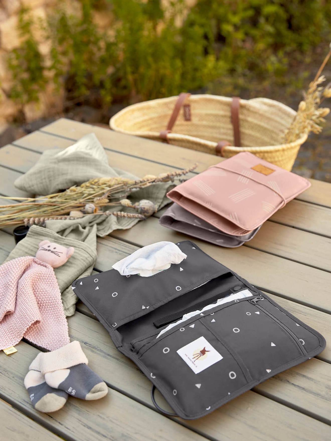 Lässig Windeltasche mit Wickelunterlage LÄSSIG - gestreift/rosa