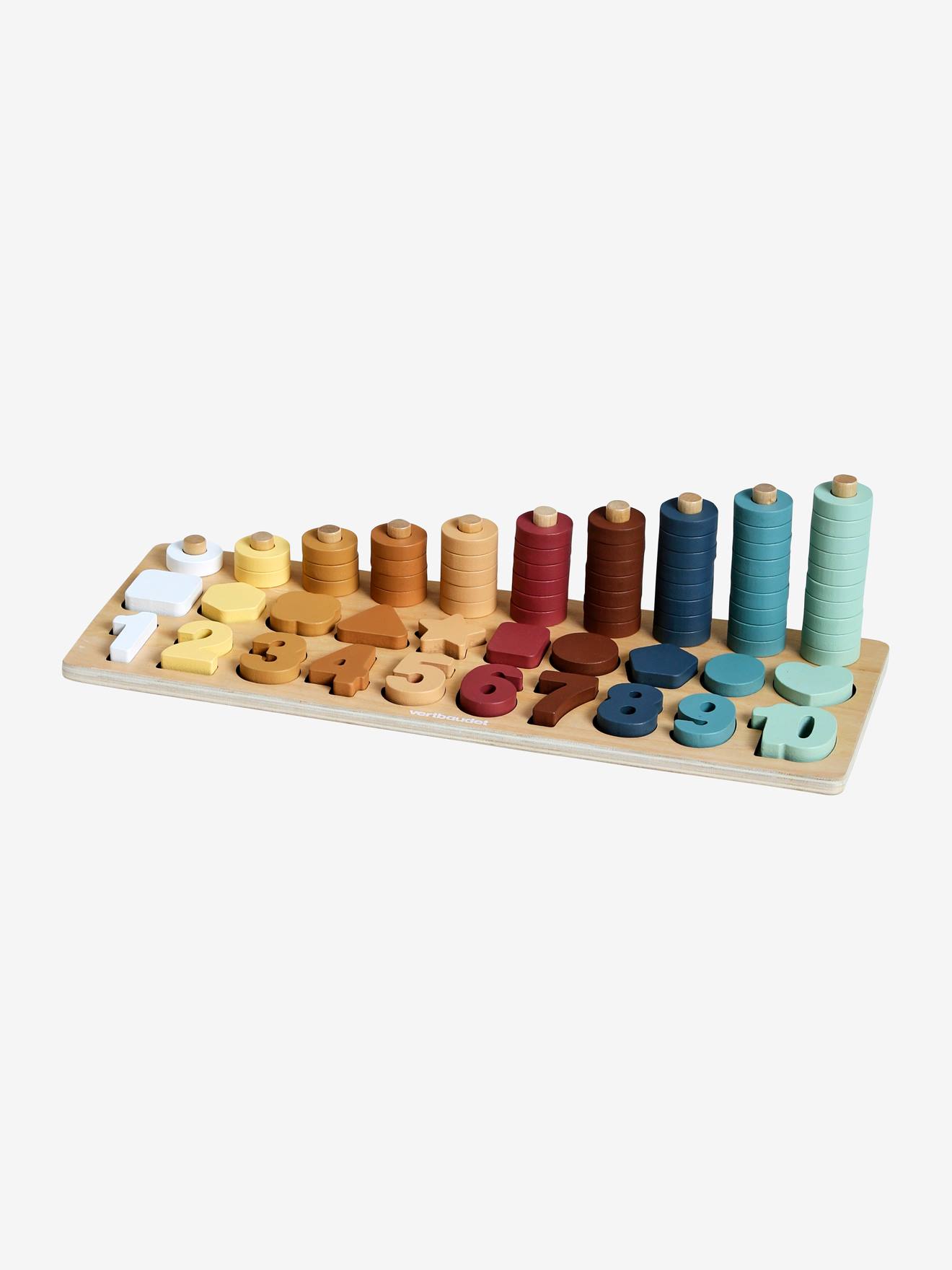 Planche de comptage et dénombrage en bois FSC® beige