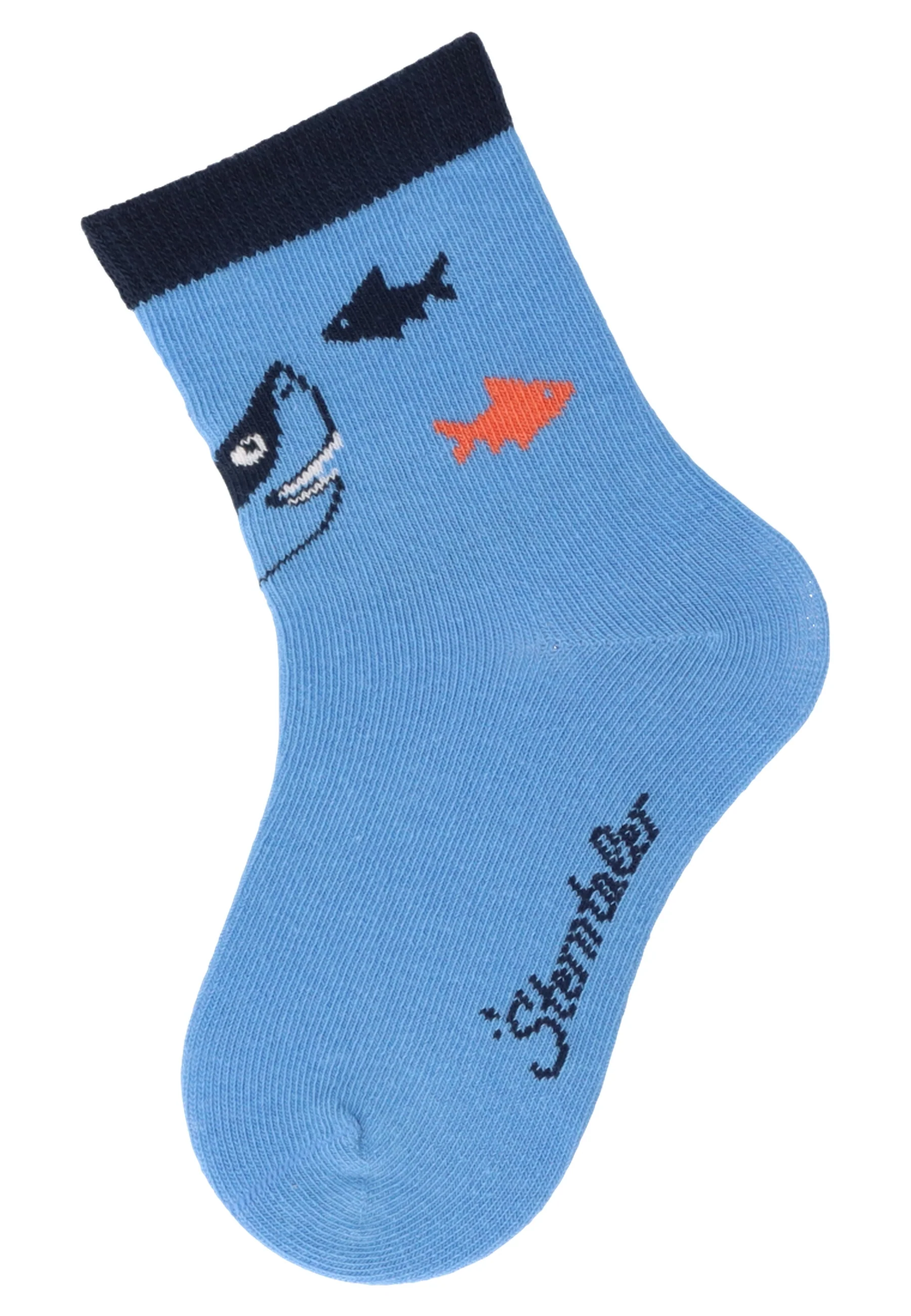 Socken im 6er Pack mit Motiv Fische in blau