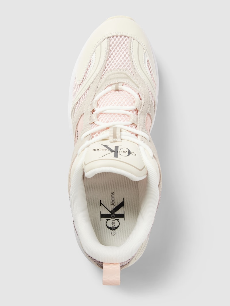 Chunky Sneaker mit Label-Details Modell 'RETRO TENNIS' in hellrosa