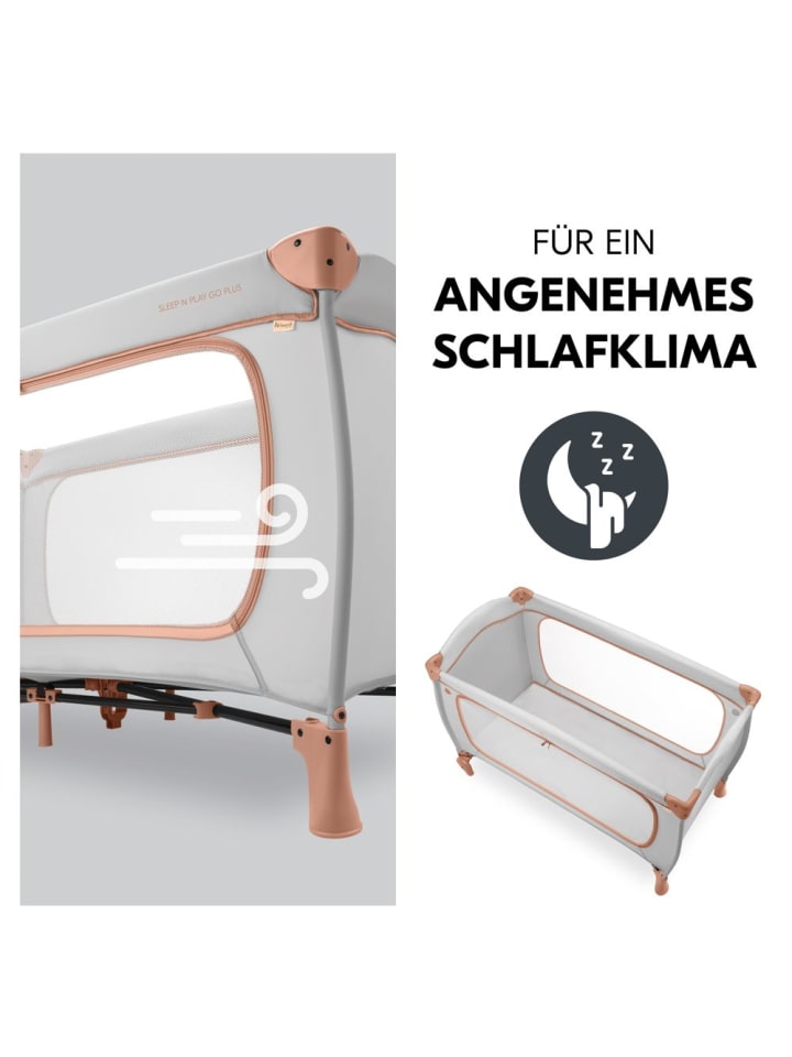 Hauck Reisebett Sleep N Play Go Plus (mit Rollen und seitlichem in grau günstig kaufen onesize