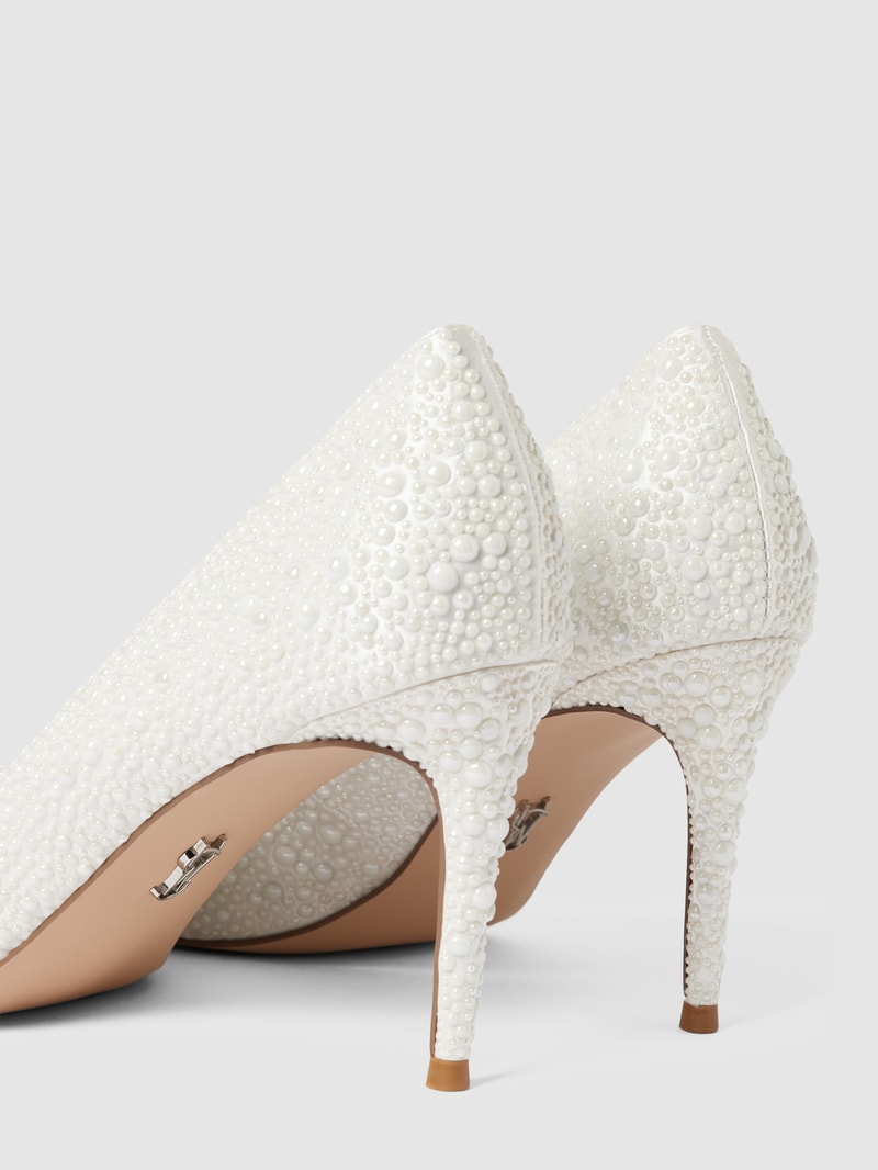 Pumps mit Zierperlen Modell 'LILLIE' in weiß