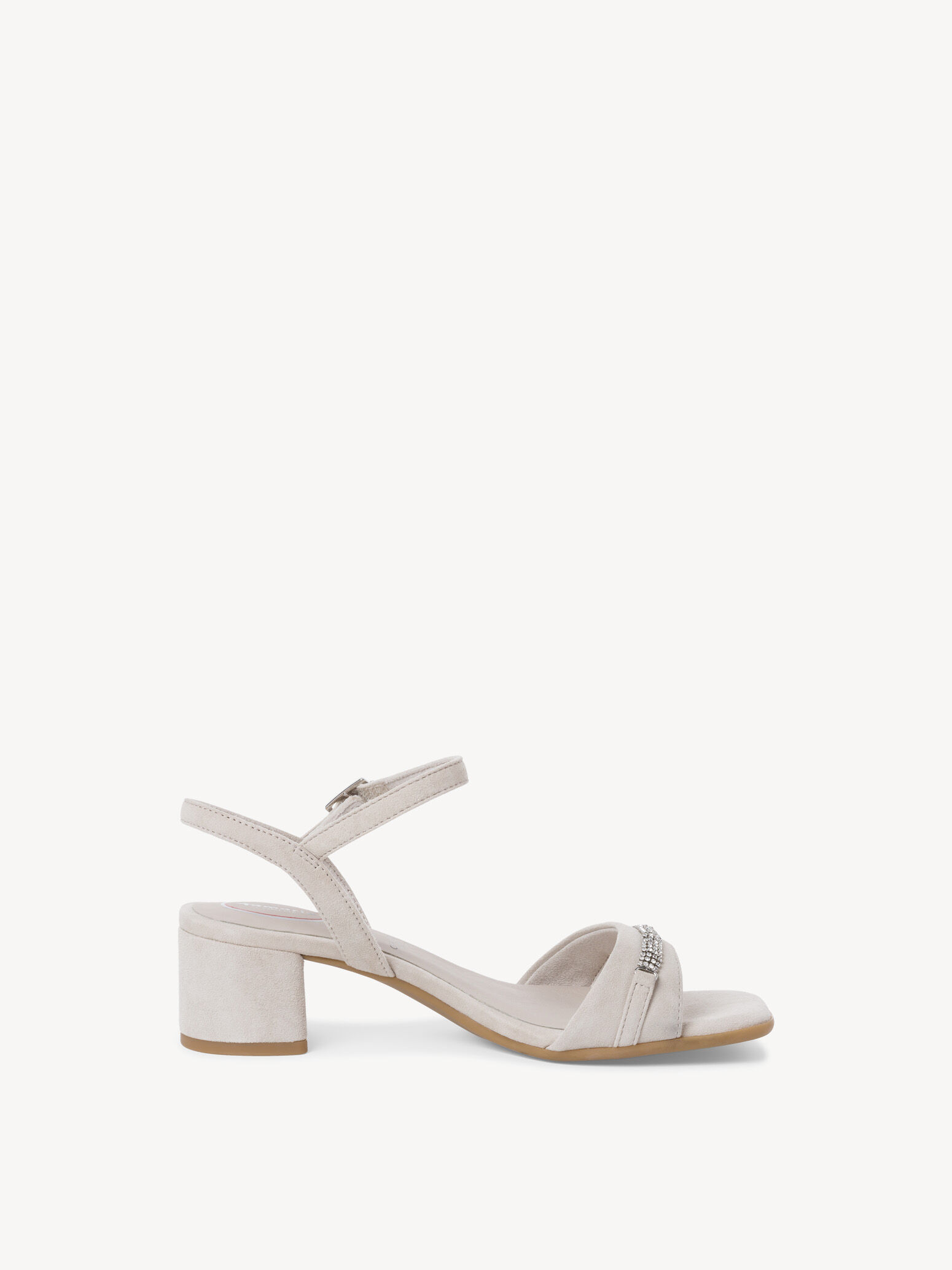 Sandale à talon en cuir - gris