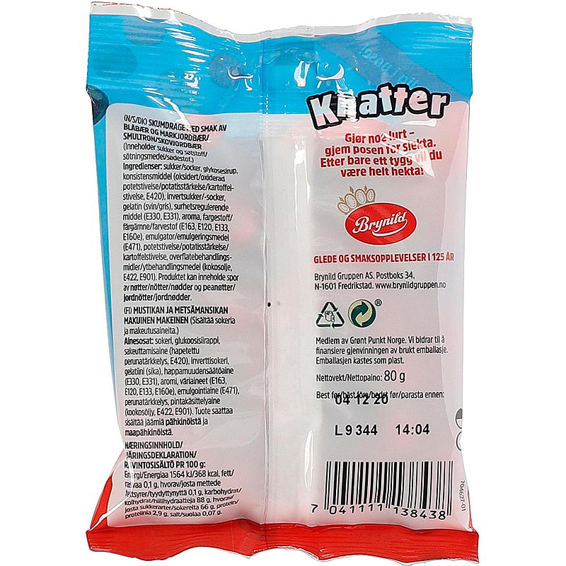 Brynild Knatter 80 g skogsbær Brynild