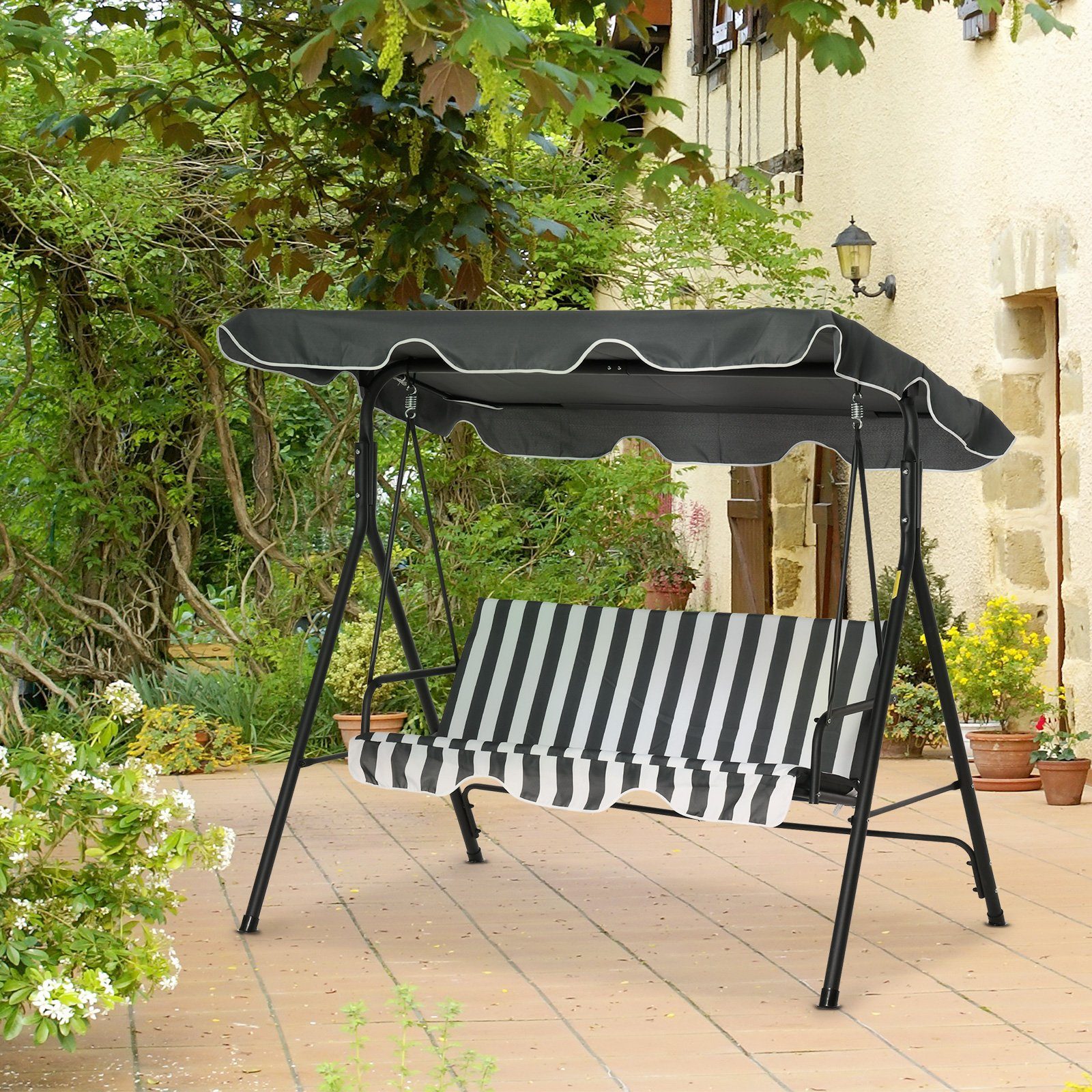 Outsunny Hollywoodschaukel Hollywoodschaukel, 3-Sitzer, Set, 1 tlg., 1 x Hollywoodschaukel, BxTxH: 172x110x153 cm
