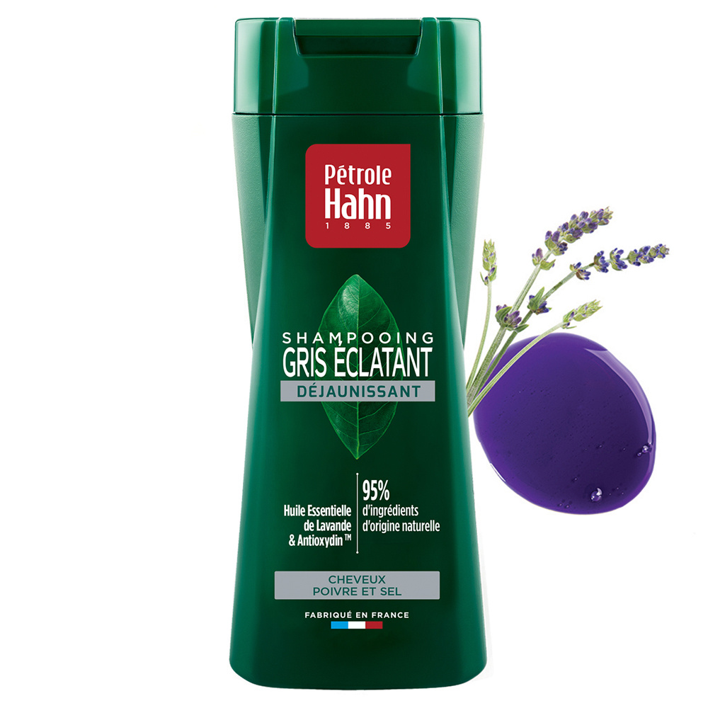 Pétrole Hahn Shampooing Gris Éclatant Shampooing déjaunissant pour cheveux poivre et sel