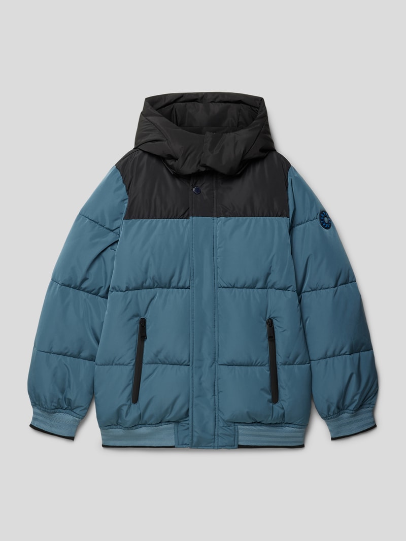 Steppjacke mit Reißverschlusstaschen in blau