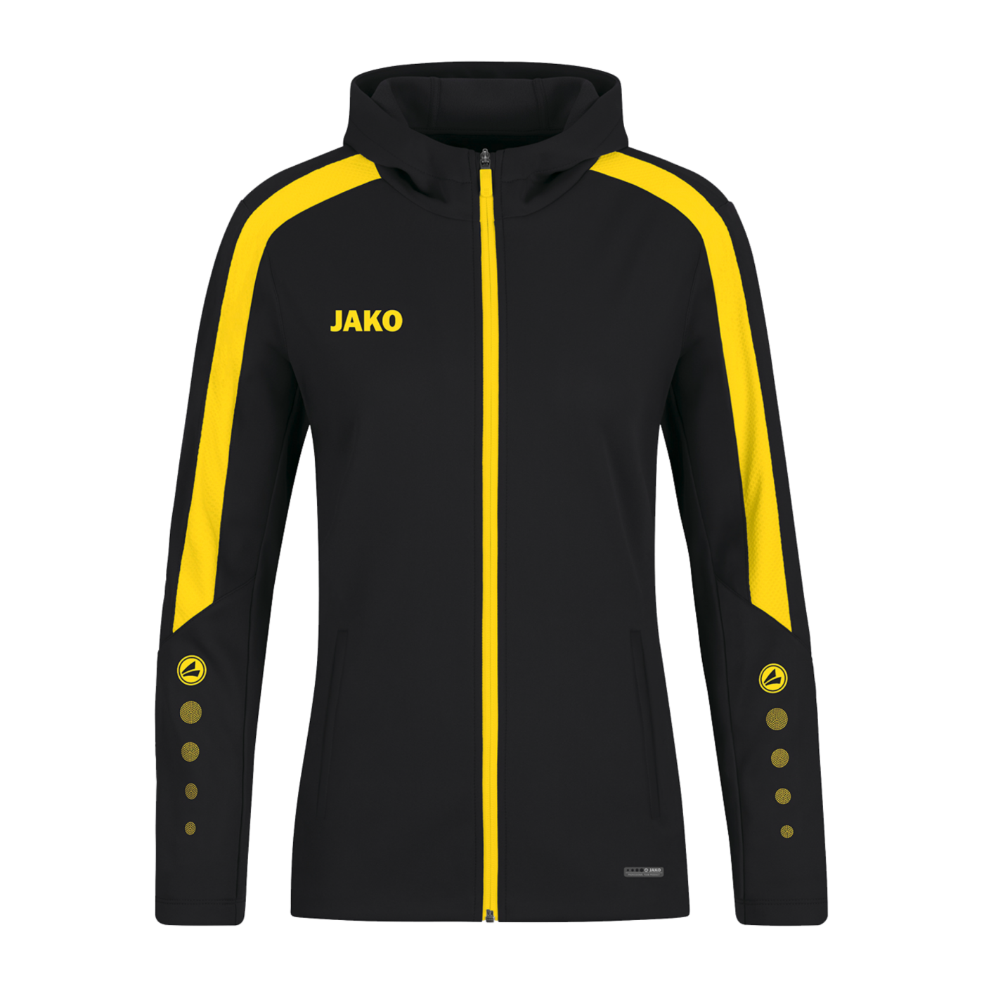 JAKO Power Kapuzenjacke Damen Schwarz Gelb F803