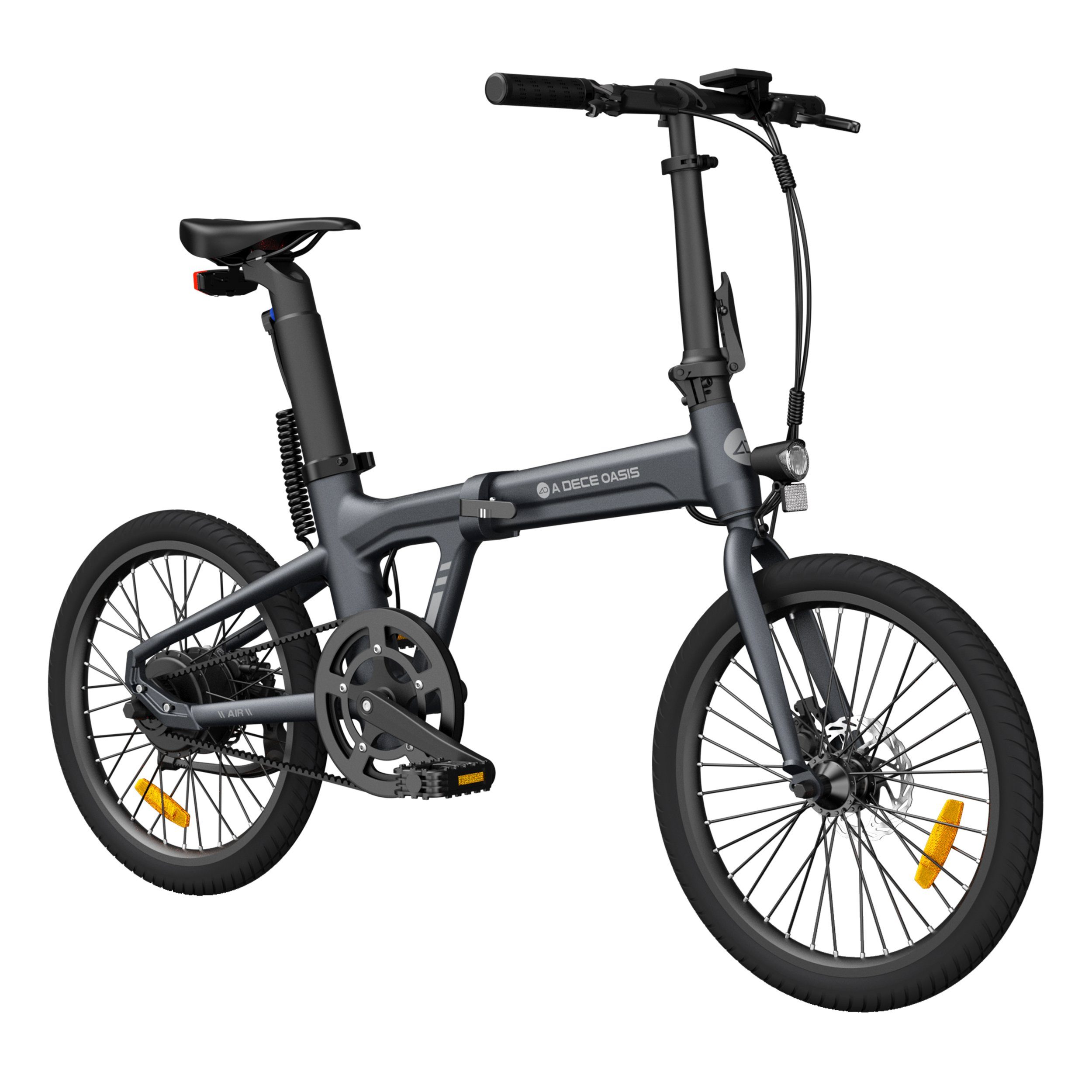 ADO E-Bike Air 20 Faltbares E-Fahrrad Revolution, Ultraleichtgewicht 17,5 KG, 1 Gang, Heckmotor, ebike Damen/Herren,Lampe