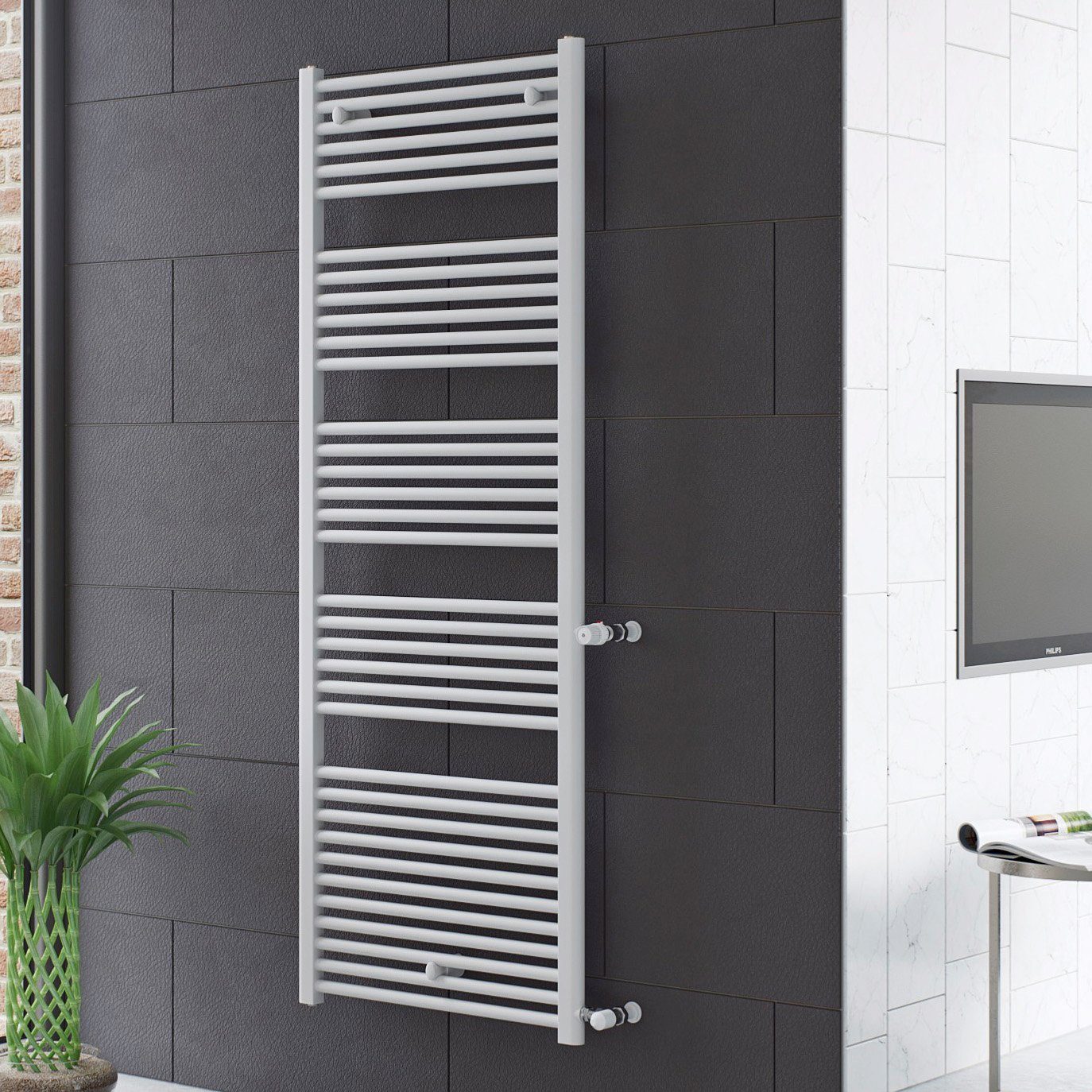 Ximax Badheizkörper Hektor SA 1616 mm x 600 mm, 904 Watt, Seitenanschluss NA: 900 mm, weiß