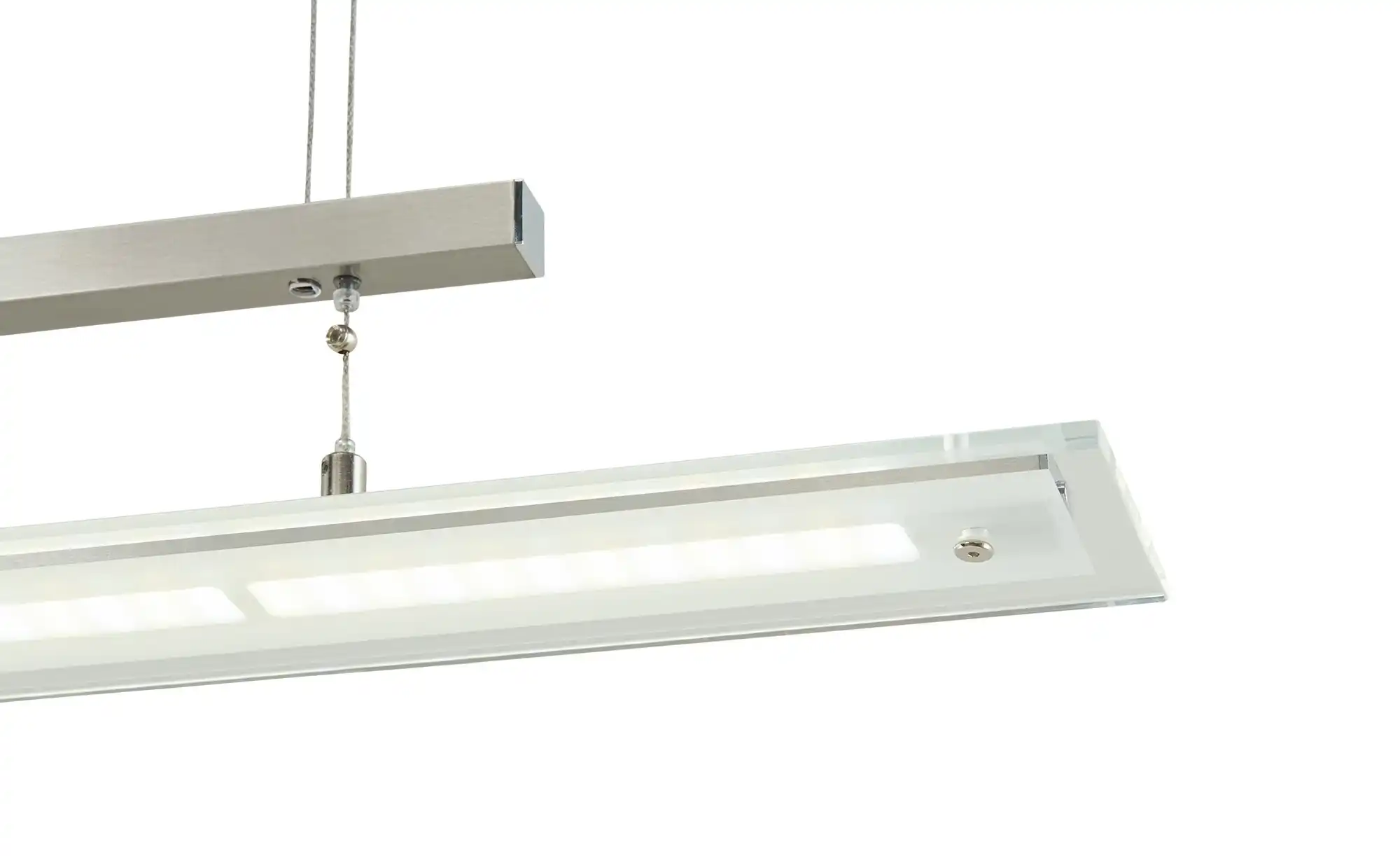Fischer-Honsel LED-Pendelleuchte, Nickel-matt, Glas satiniert