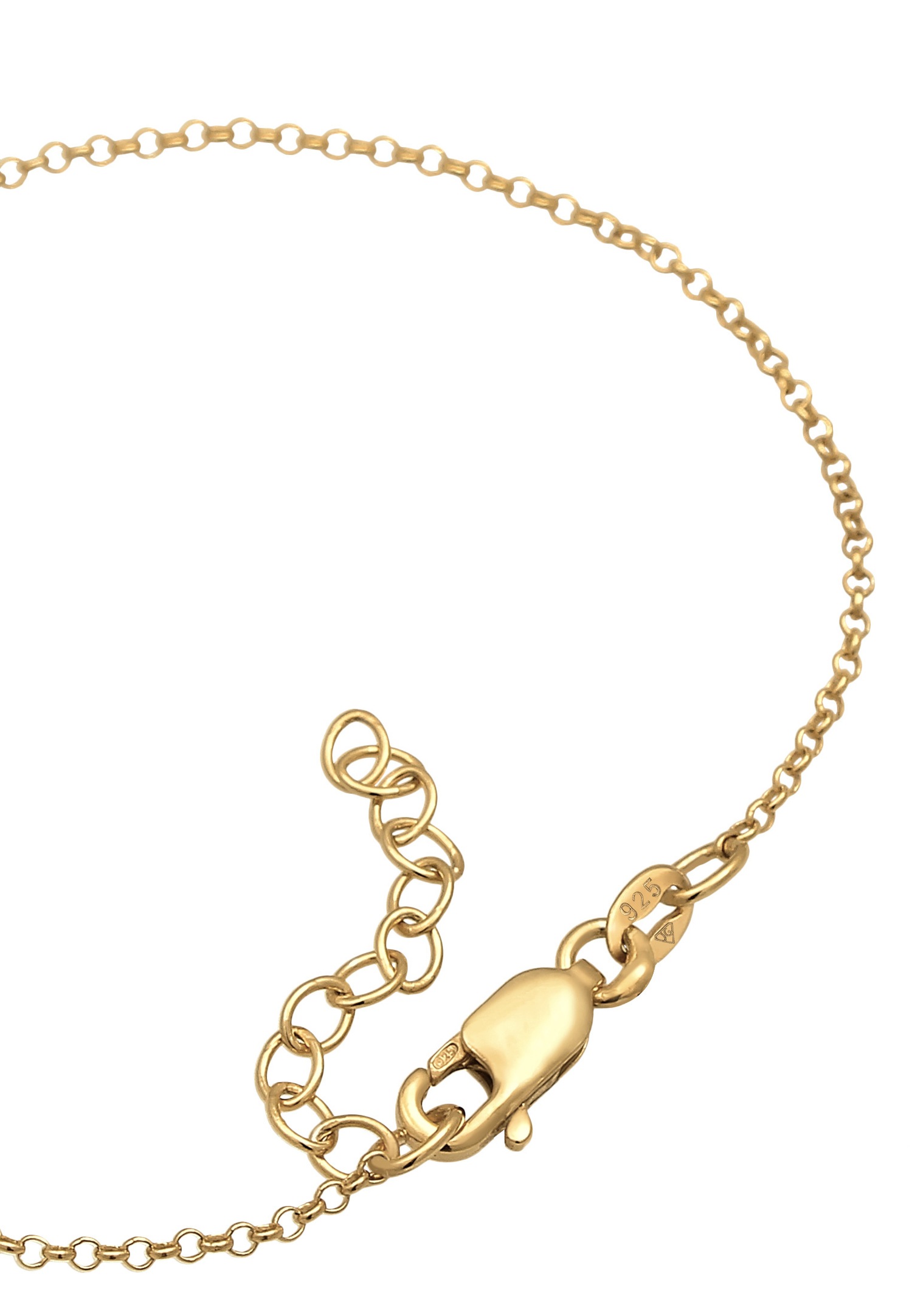 Elli Women's Oval Base Timeless Adjustable Plate in 925 Sterling Silver Gold Plated