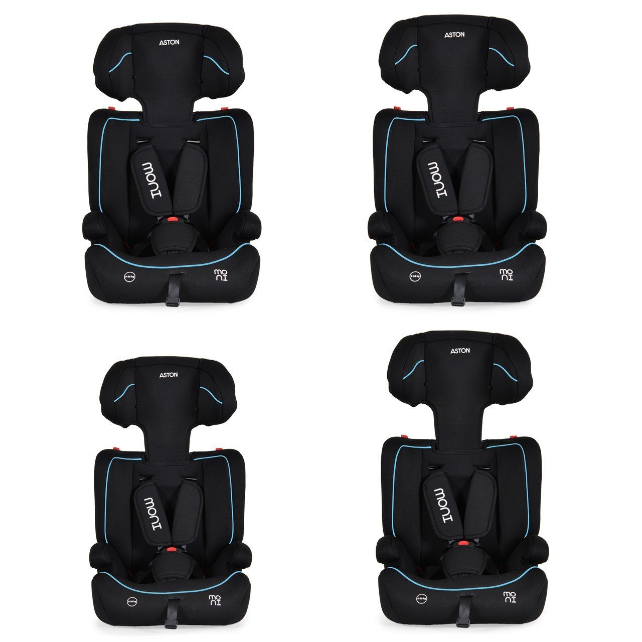 Moni Autokindersitz Kindersitz Aston Gruppe 1/2/3, bis: 36 kg, (9-36 kg) Kopfstütze verstellbar, ab 9 Monate