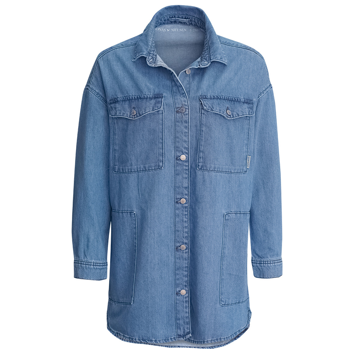 Damen Jeanshemd in Denim-Optik