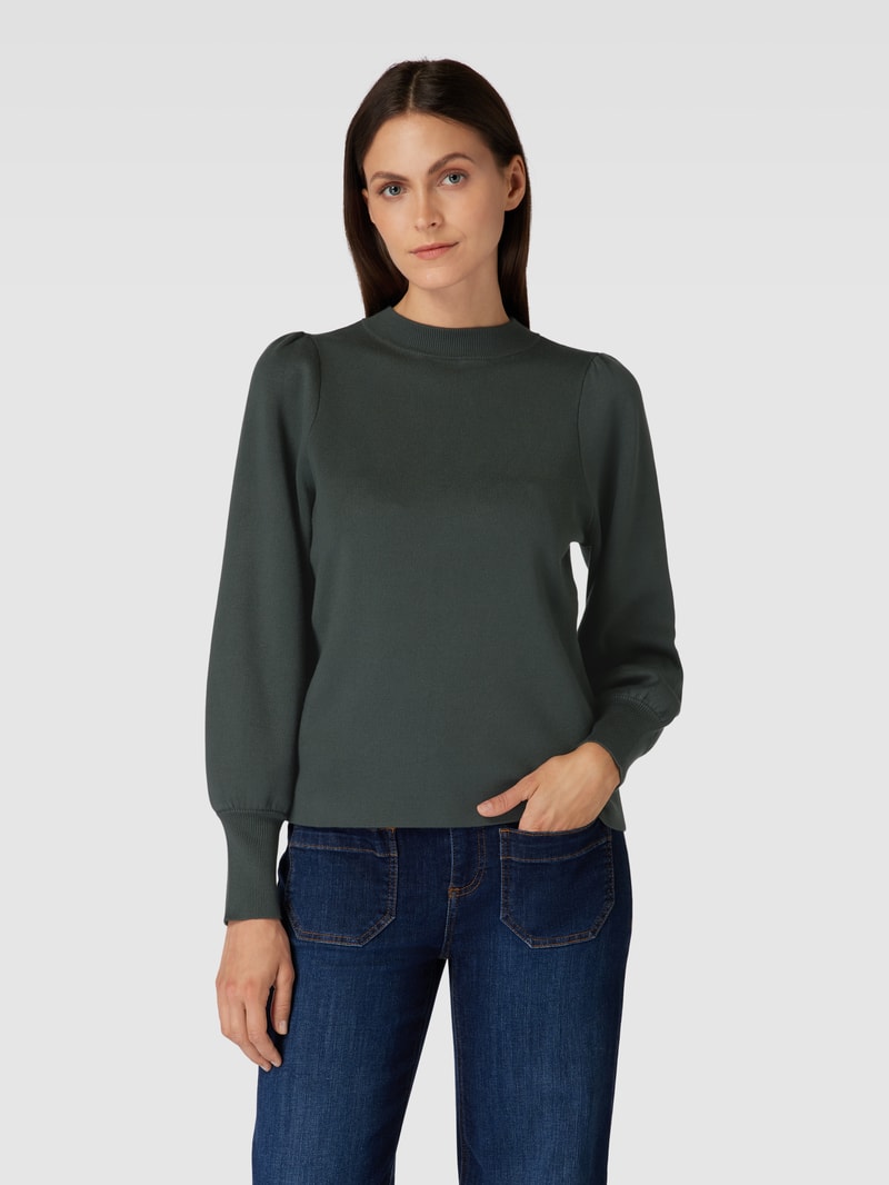 Strickpullover mit Ballonärmeln in smaragdgrün