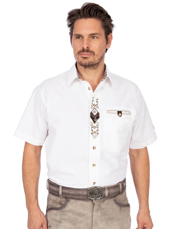 Gipfelstürmer Trachtenhemd 721034-1011 in weiß günstig kaufen