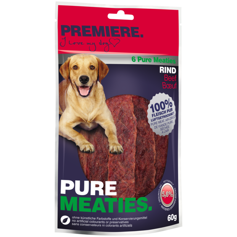 PREMIERE Snacks PREMIERE Pure Meaties Rind 6x60g
