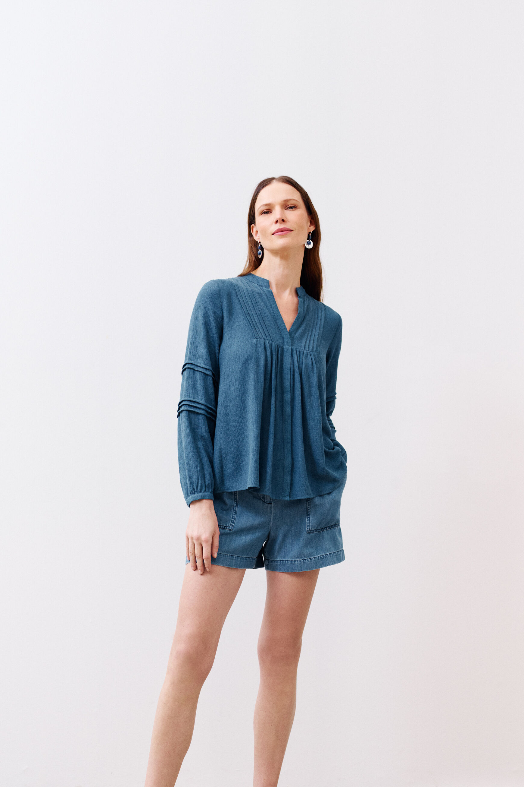 chemisier lea bleu femme