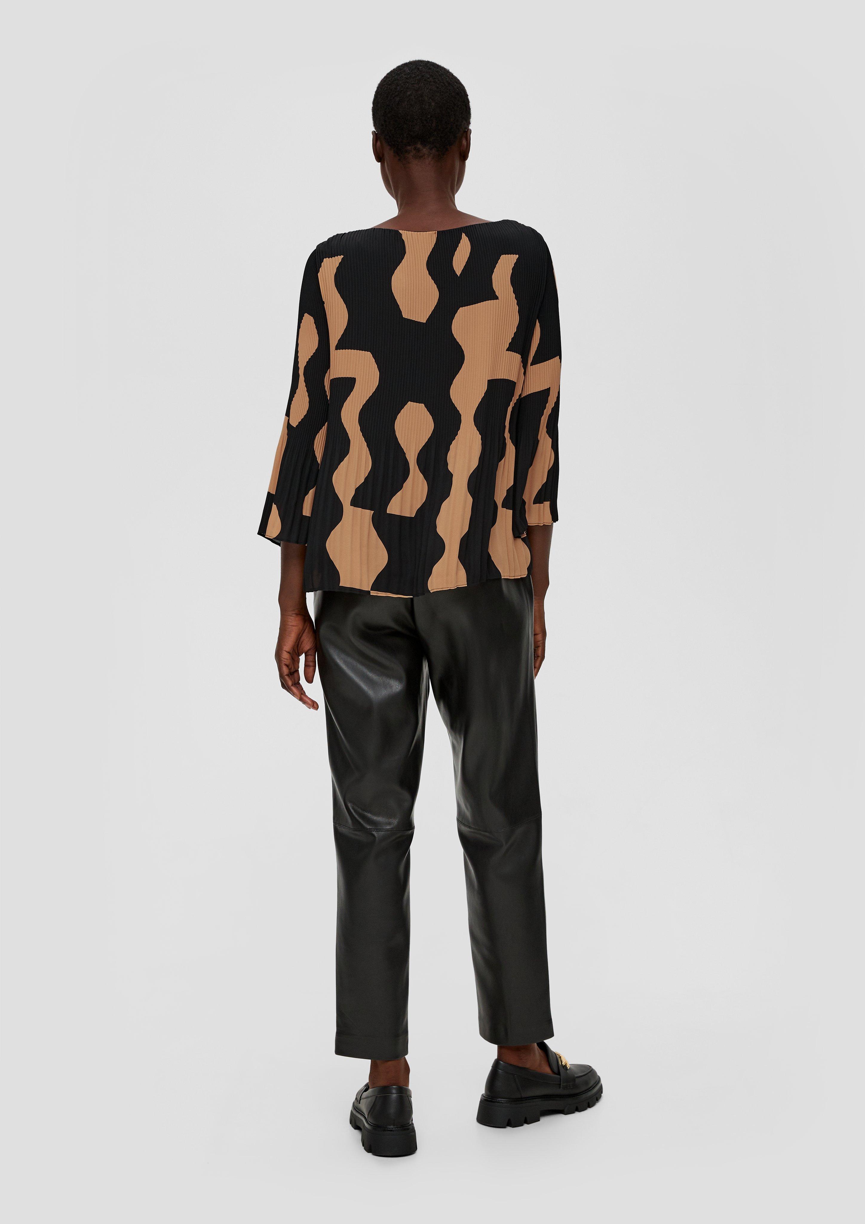 Plissée-Bluse aus Crêpe  2137969-99A4