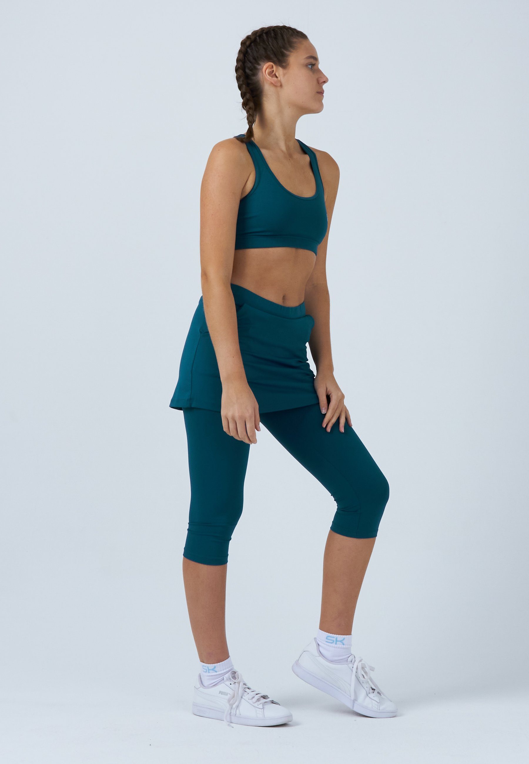 SPORTKIND Tennisrock 2-in-1 Skapri Rock mit Leggings Mädchen & Damen petrol grün