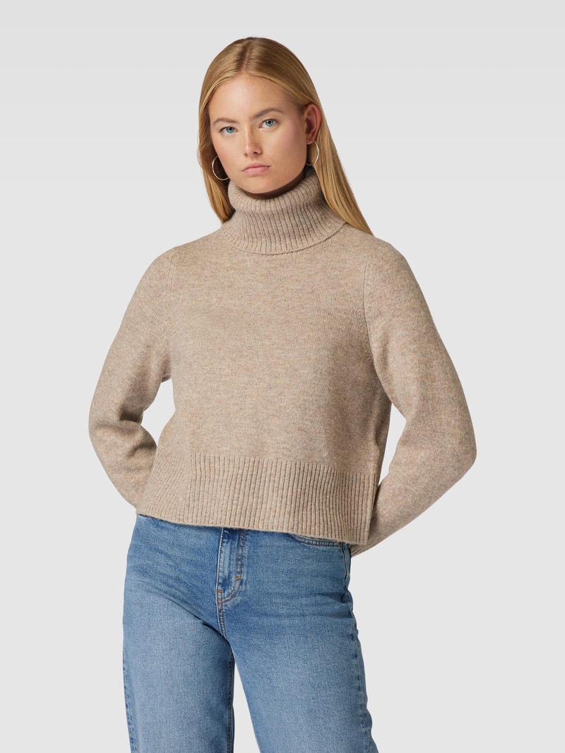 Strickpullover mit Rollkragen 'FRIVA' in sand meliert