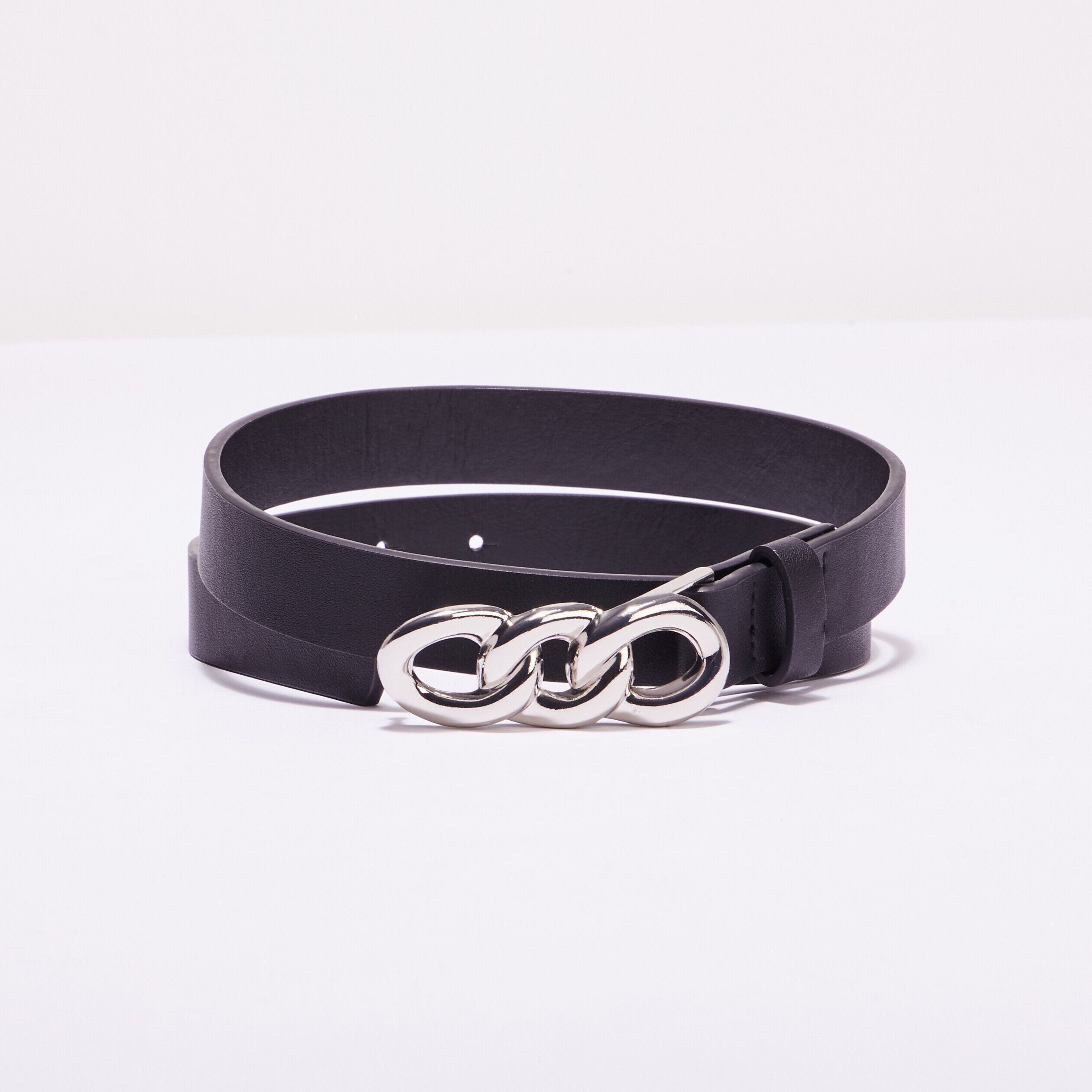 Ceinture fine 3 anneaux noir femme | Cache Cache